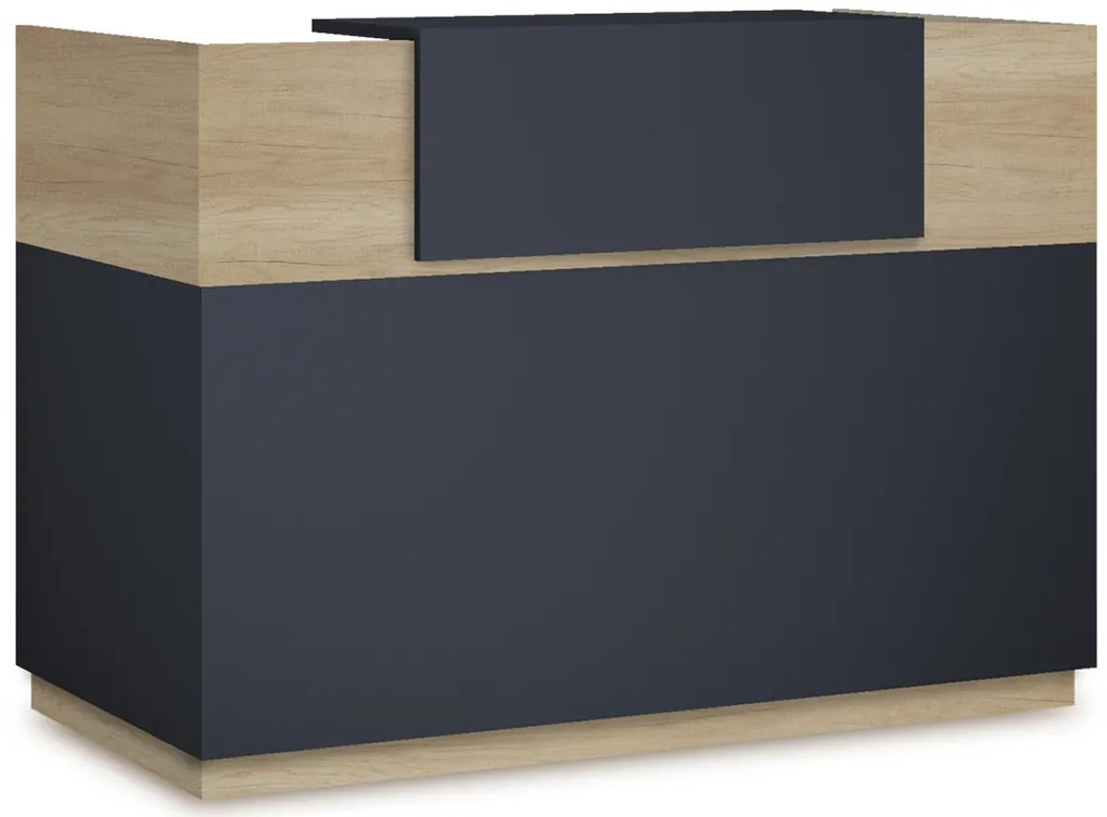 Γραφείο reception Lotus pakoworld σε χρώμα φυσικό - ανθρακί 180x70x110εκ