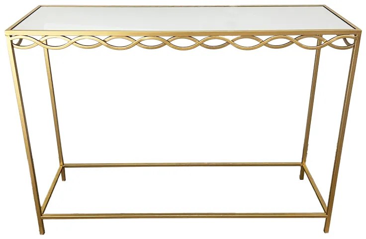 Κονσόλα Benda Inart μέταλλο σε χρυσή απόχρωση 100x30x80εκ