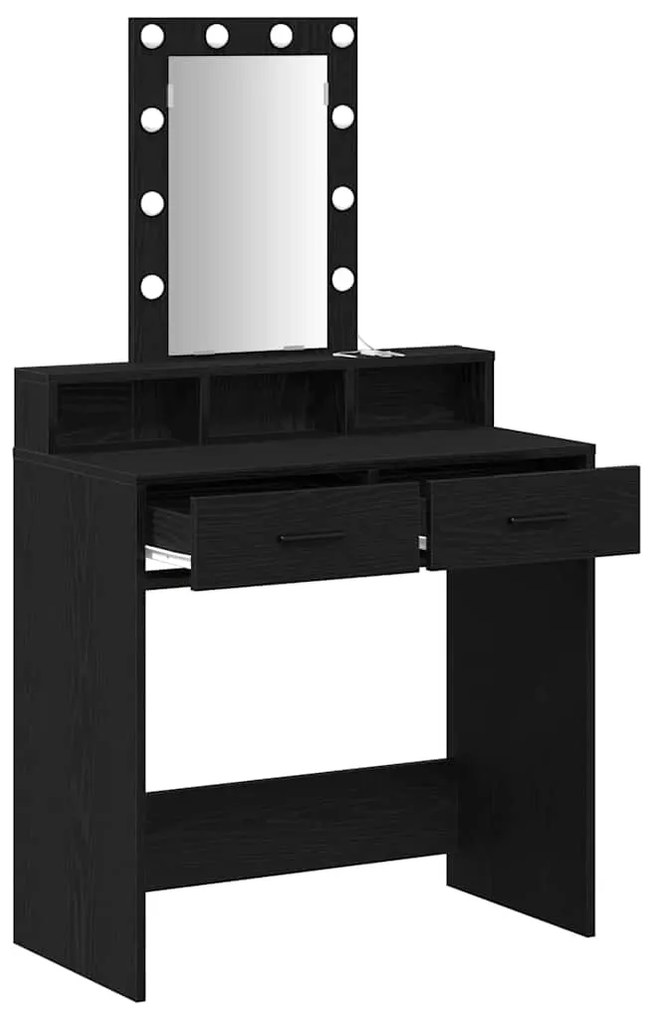 vidaXL Τραπέζι περιποίησης Μαύρο 79 x 41 x 140 εκ. Επεξεργασμένο ξύλο