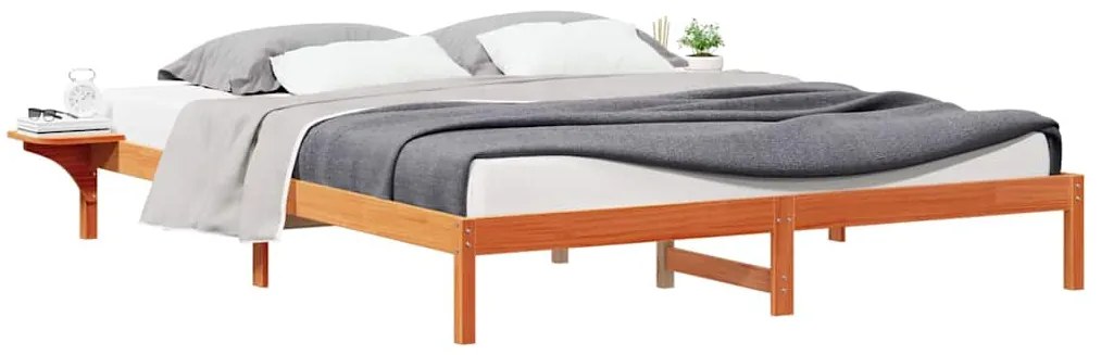 vidaXL Κρεβατοκάμαρα με Πλαϊνά Τραπέζια Κερωτό καφέ 180 x 210 cm