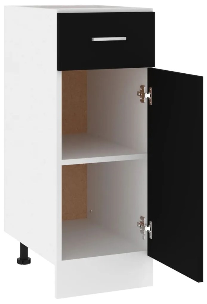 vidaXL Ντουλάπι με Συρτάρια "Lyon" Μαύρο 30x46x81,5 εκ. από Τεχνητό Ξύλο