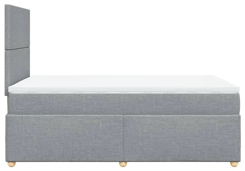 vidaXL Κρεβάτι Boxspring με Στρώμα Ανοιχτό Γκρι 120x200 εκ. Υφασμάτινο