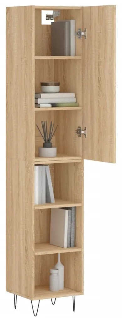 vidaXL Μπουφές Sonoma δρυς 34,5 x 34 x 180 εκ. από Επεξεργασμένο Ξύλο