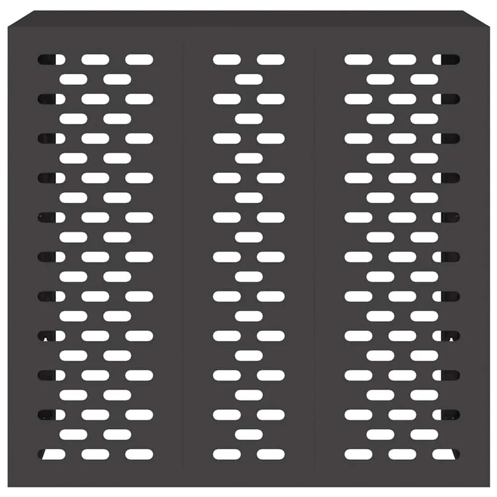 vidaXL Κάλυμμα κλιματιστικού Μαύρο 110 x 50 x 105 εκ Ατσάλι