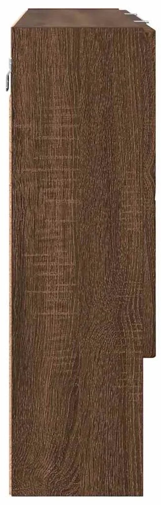 vidaXL Ντουλάπα Καθρέφτη Καφέ δρυς 80 x 17 x 55 εκ Επεξεργασμένο ξύλο