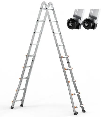 VEVOR Telescoping Ladder A Frame 16.7 FT Extension Multi-Function for Homework