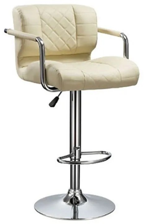 Σκαμπό Bar 83 43.2379.S (Σετ 2τμχ) 51x50x110cm Cream Metal, Technoderma