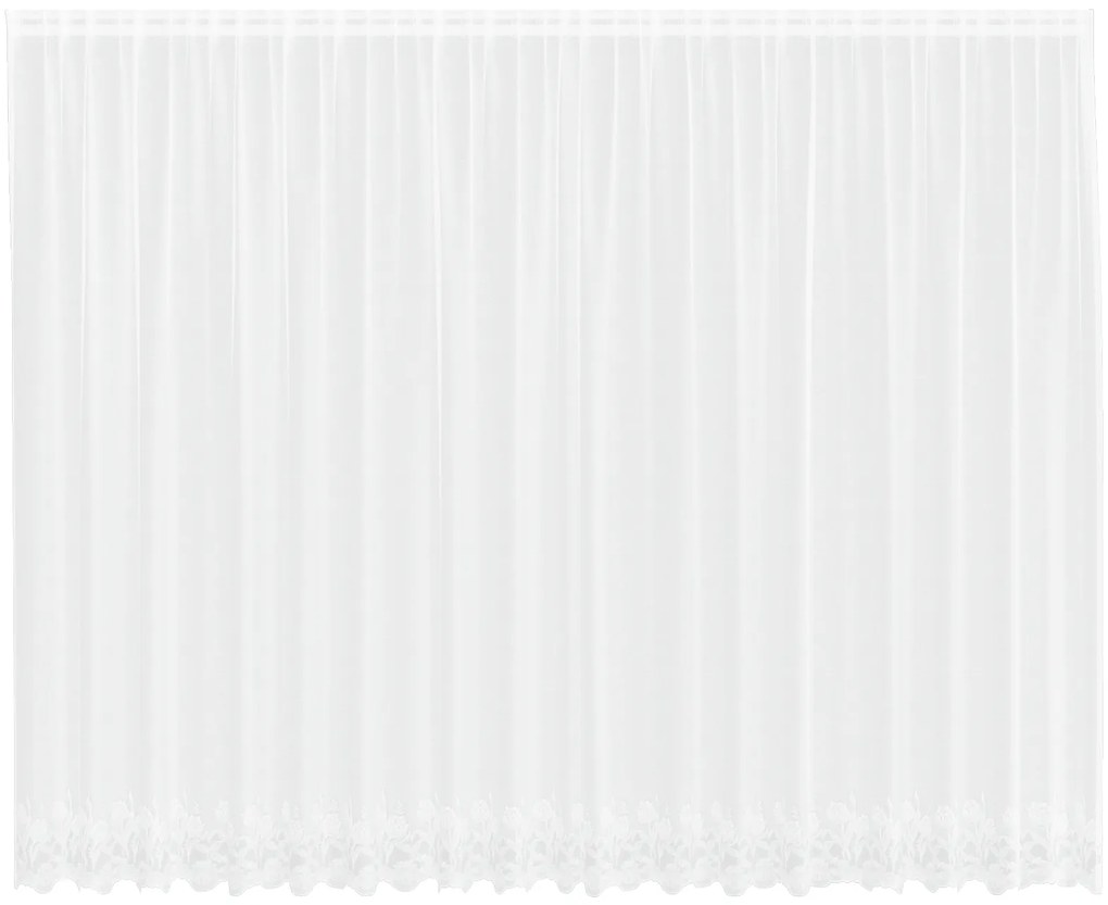 vidaXL Κουρτίνες με κουρτίνες Floral Λευκό 500 x 220 εκ. Πολυεστέρας