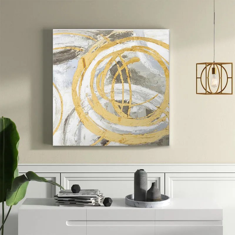 Πίνακας σε καμβά &quot;Exotic Circles&quot; Megapap ψηφιακής εκτύπωσης 50x50x3εκ.