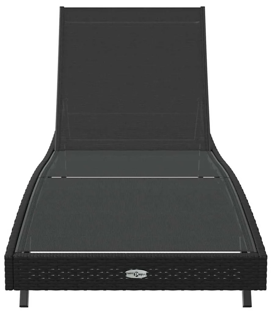 vidaXL Ξαπλώστρα 1-πρόσωπο Μαύρο 70 x 197 x 82 εκ. Πολυ-ρακί, Μέταλλο