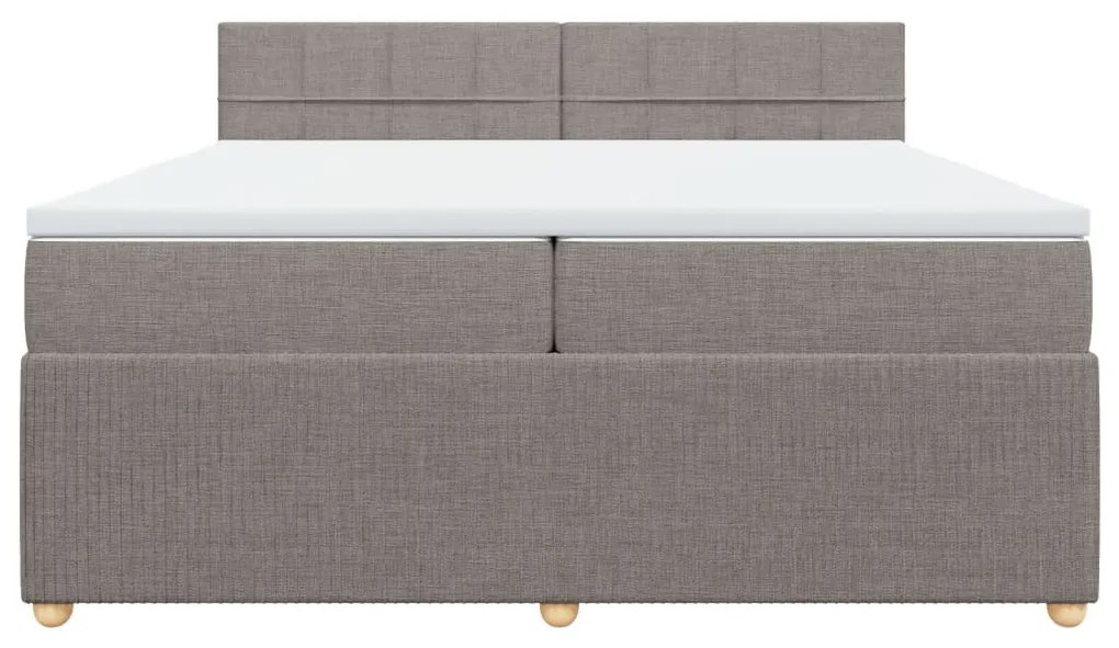 vidaXL Κρεβάτι Boxspring με Στρώμα Taupe 200x200 εκ. Υφασμάτινο