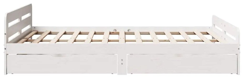 vidaXL Σκελετός Κρεβ. Χωρίς Στρώμα Λευκό 140x190 εκ Μασίφ Πεύκο