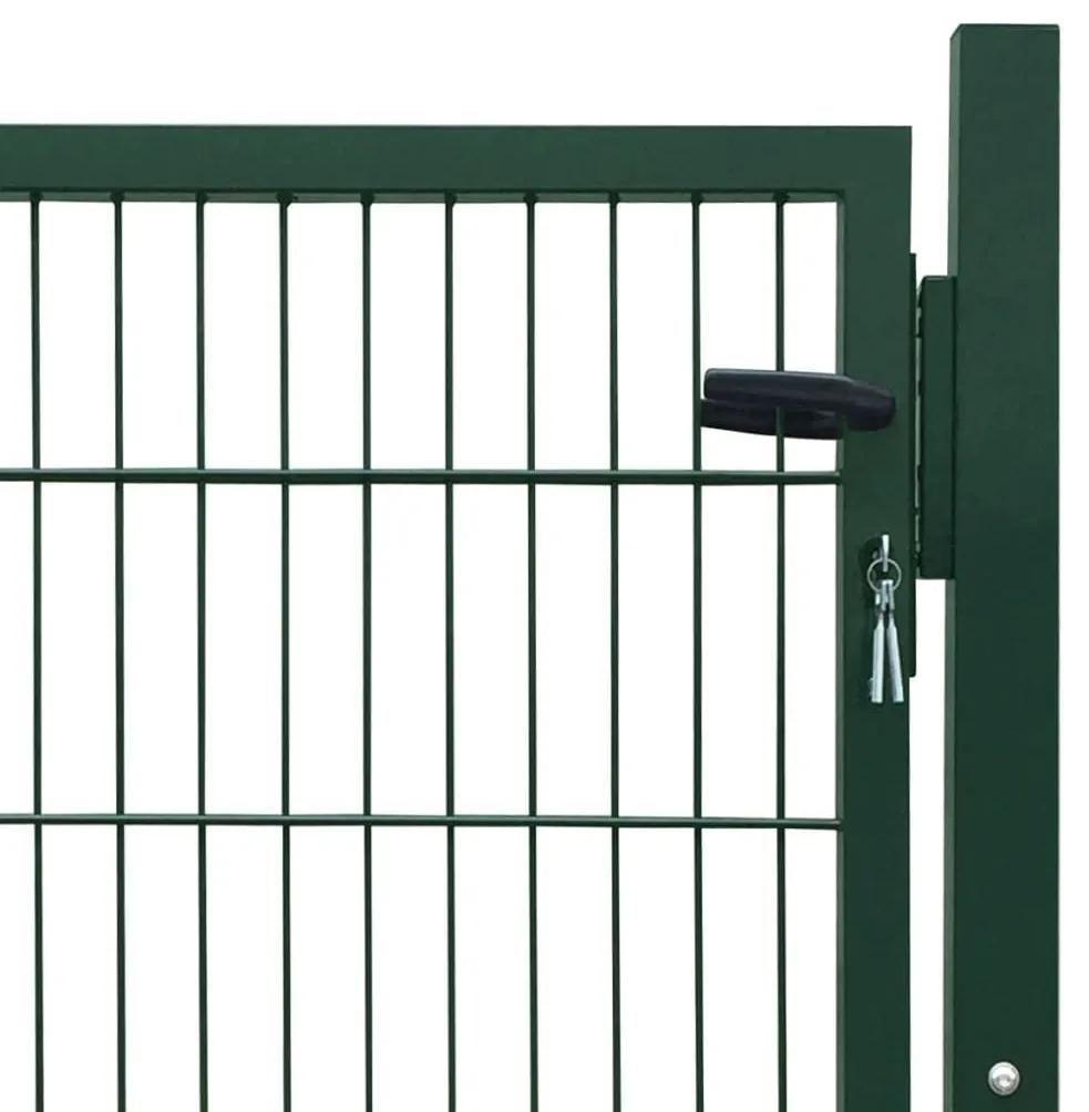 Πόρτα Περίφραξης Πράσινη 105 x 150 εκ. Ατσάλινη - Πράσινο