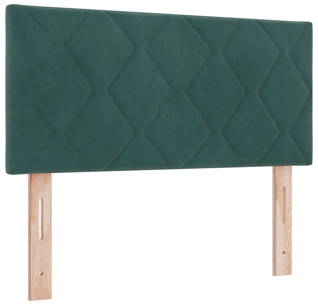 vidaXL κρεβάτι Box Spring με στρώμα Σκούρο Πράσινο 90x190 εκ. Βελούδο