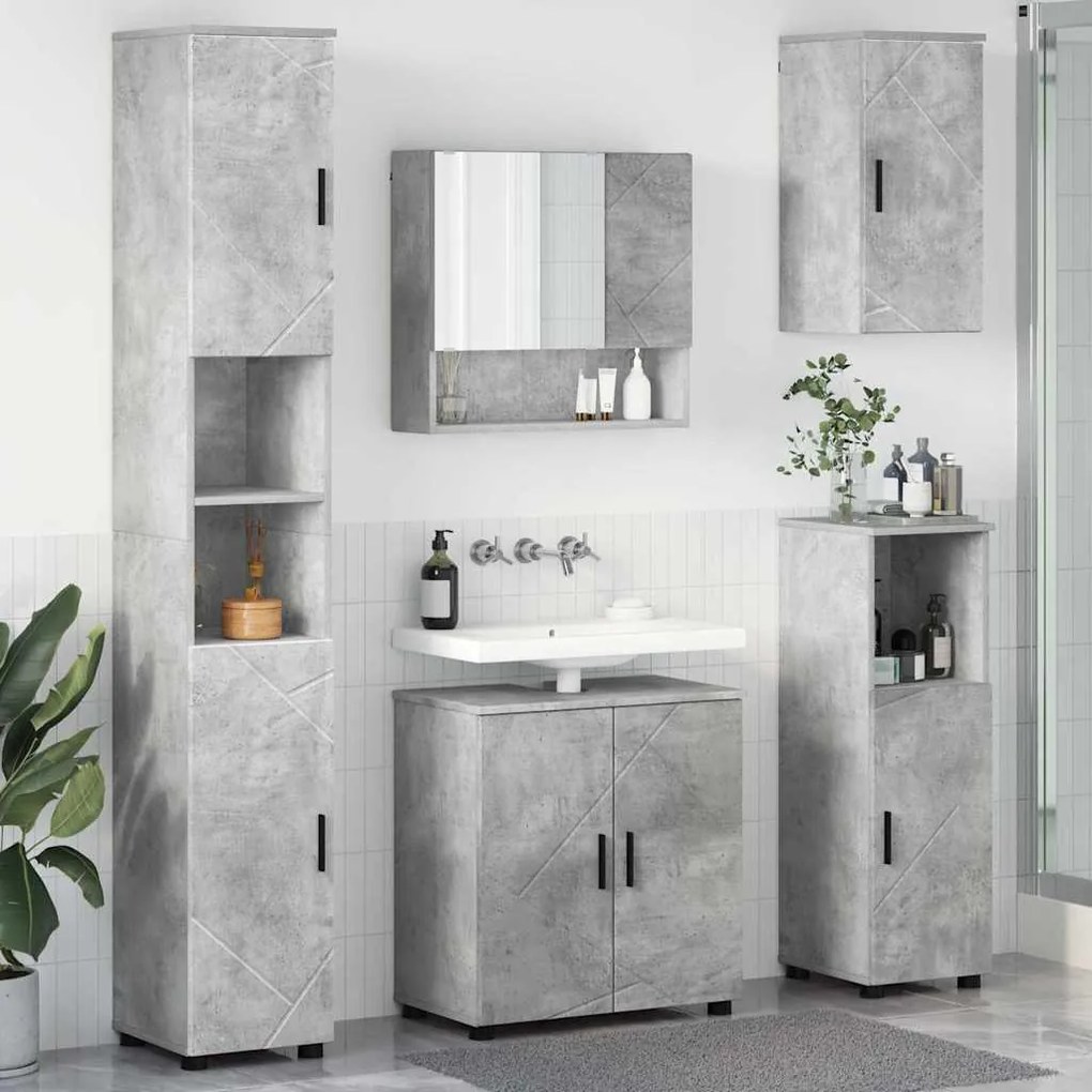 vidaXL Σετ Επίπλων Μπάνιου 5 pcs Γκρι σκυροδέματος 61 x 35 x 64 εκ.