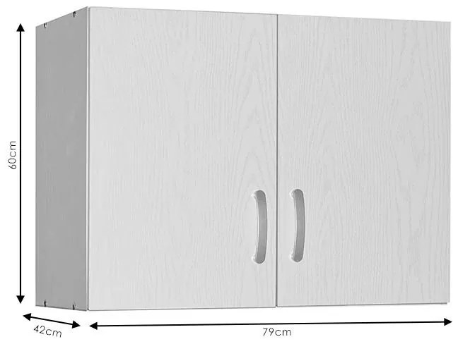 Πατάρι ντουλάπας Zelia δίφυλλο λευκό 79x42x60εκ 79x42x60 εκ.