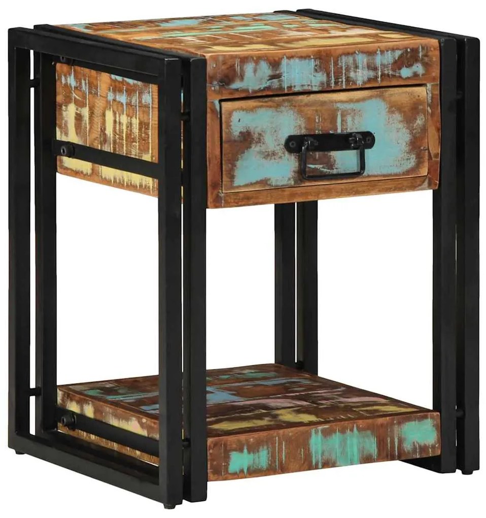 vidaXL Κομοδίνο 2 pcs 40 x 40 x 50 cm Μασίφ ανακυκλωμένο ξύλο