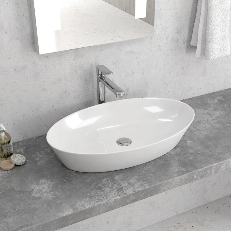 KARAG LT1132 Νιπτήρας Επικαθήμενος Λευκό Πορσελάνη 61x36,5x12cm
