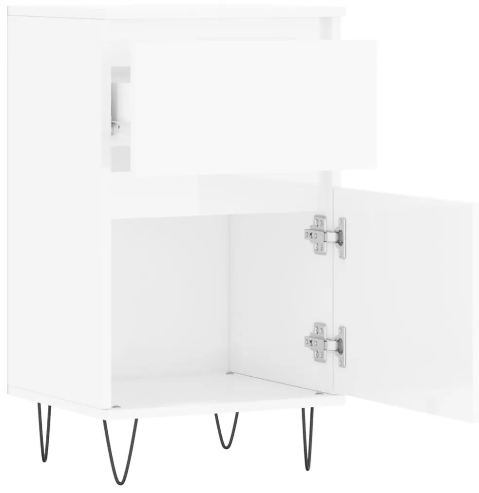 vidaXL Ντουλάπια 2 τεμ. Γυαλιστ. Λευκό 40x35x70 εκ. από Επεξεργ. Ξύλο