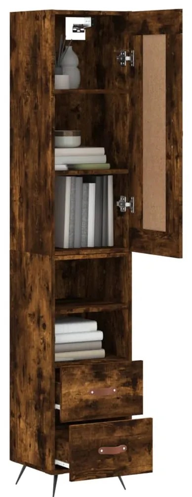 vidaXL Ντουλάπι Καπνιστή δρυς 34,5x34x180 εκ. από Επεξεργασμένο Ξύλο