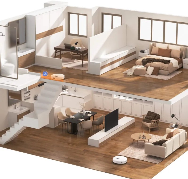 Ρομποτική ηλεκτρική σκούπα Roborock Q Revo Max V, 7000Pa, 180 λεπτά, 300 m2, Στεγνό/Μικρό, Wi-Fi, PreciSense® LiDAR + Reactive AI, Φωνητικός βοηθός, Λευκό