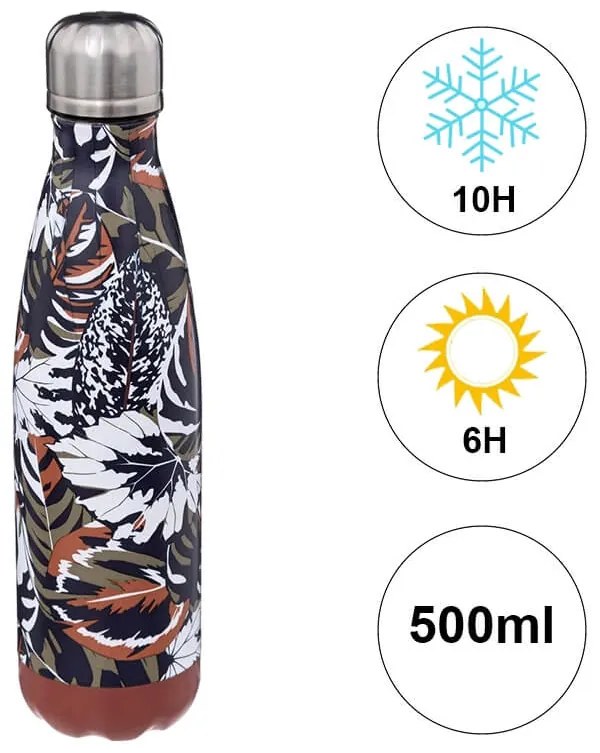 Mπουκάλι Θερμός 5five με χωρητικότητα 500ml και διατήρηση θερμοκρασίας 6h ζεστό / 10h κρύο