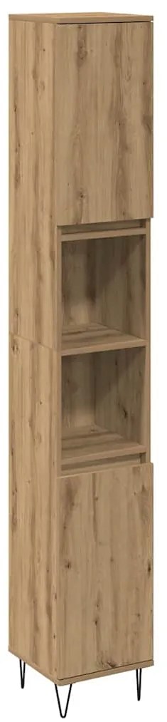 vidaXL Σετ Επίπλων Μπάνιου με πόρτα 3 pcs Artisan Oak 30 x 30 x 180 cm