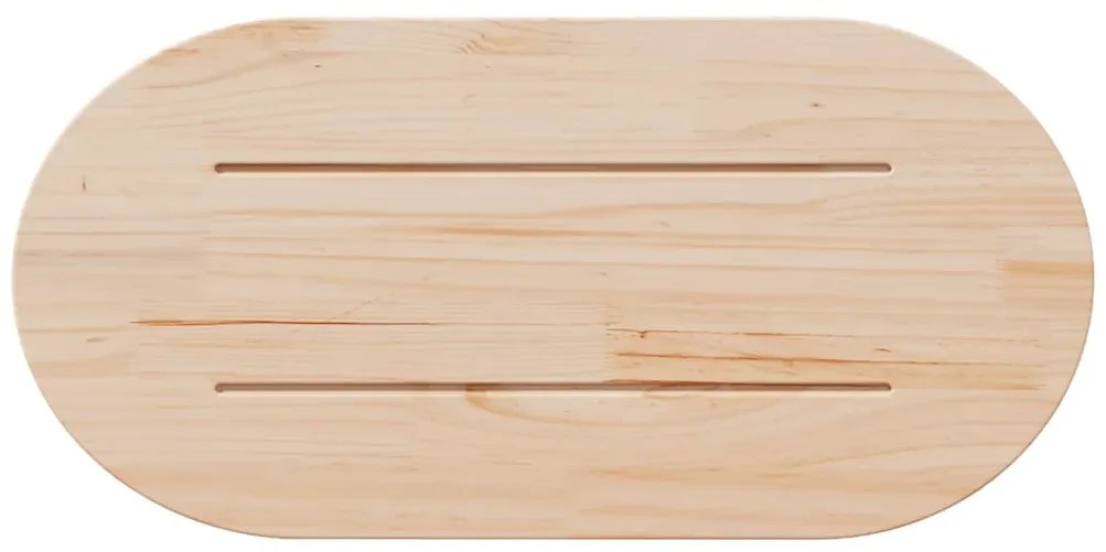 vidaXL Επιφάνεια Τραπεζιού Οβάλ 80x40x2,5 εκ. από Μασίφ Ξύλο Πεύκου