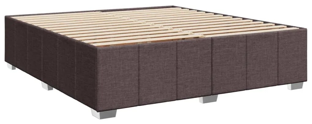 vidaXL Κρεβάτι Boxspring με Στρώμα Σκούρο Καφέ 180x200 εκ Υφασμάτινο