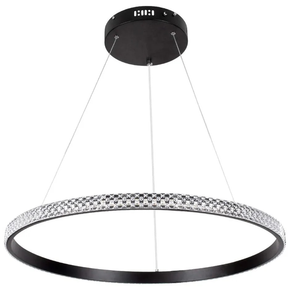 Φωτιστικό Οροφής Diamond 61130 Led 45W Φ60cm Black GloboStar Αλουμίνιο