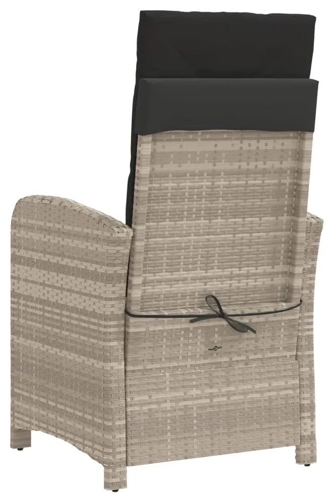 vidaXL Καρέκλες Κήπου Ανακλ/νες 2 τεμ. Αν. Γκρι Συνθ. Ρατάν&Μαξιλάρια