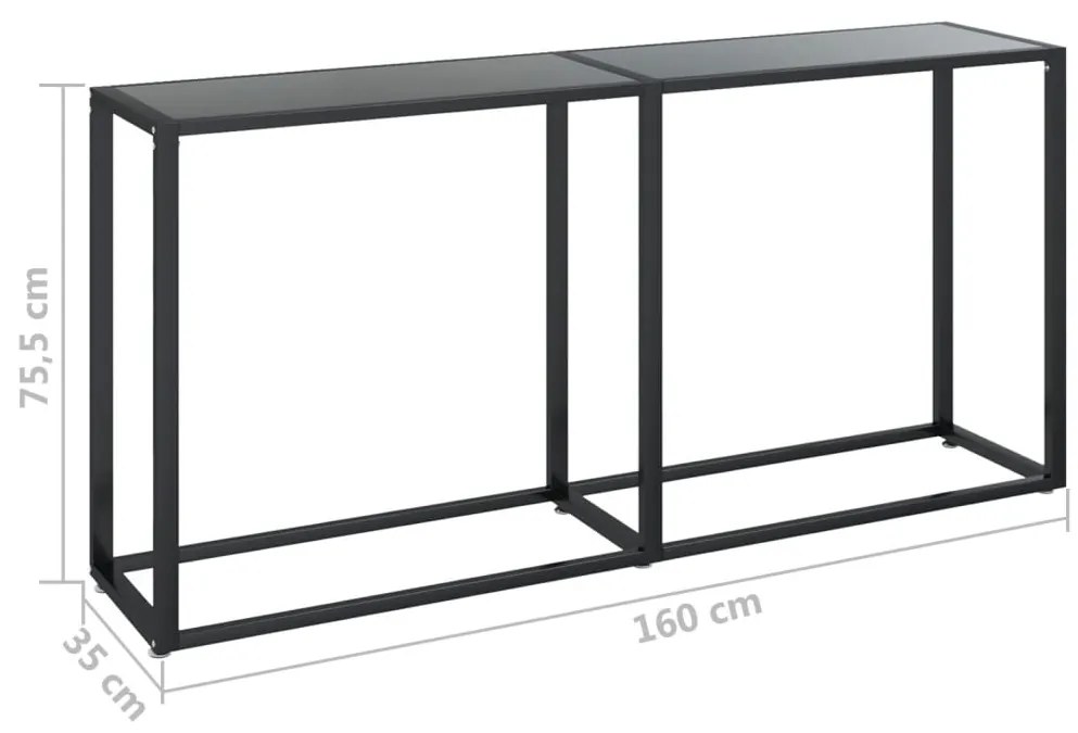 vidaXL Τραπέζι Κονσόλα Μαύρο 160 x 35 x 75,5 εκ. από Ψημένο Γυαλί