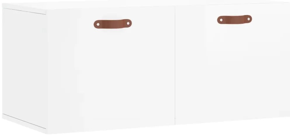 vidaXL Ντουλάπι Τοίχου Γυαλιστερό Λευκό 80x36,5x35 εκ. Επεξεργ. Ξύλο