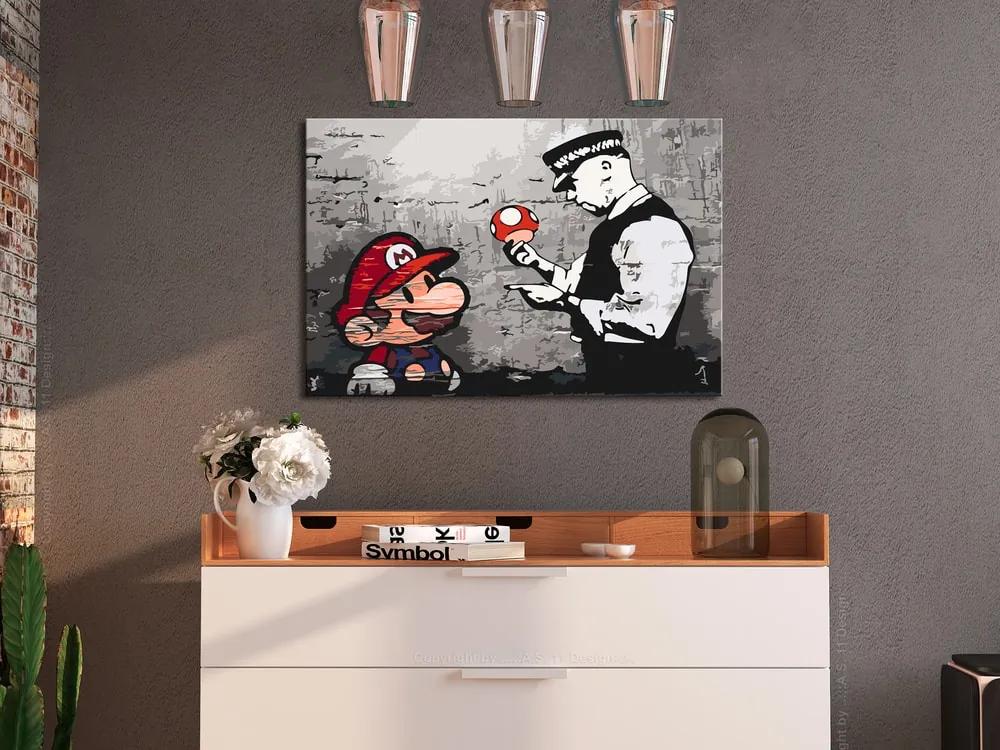 Ζωγραφική με αριθμούς Mario - Banksy - 60x40