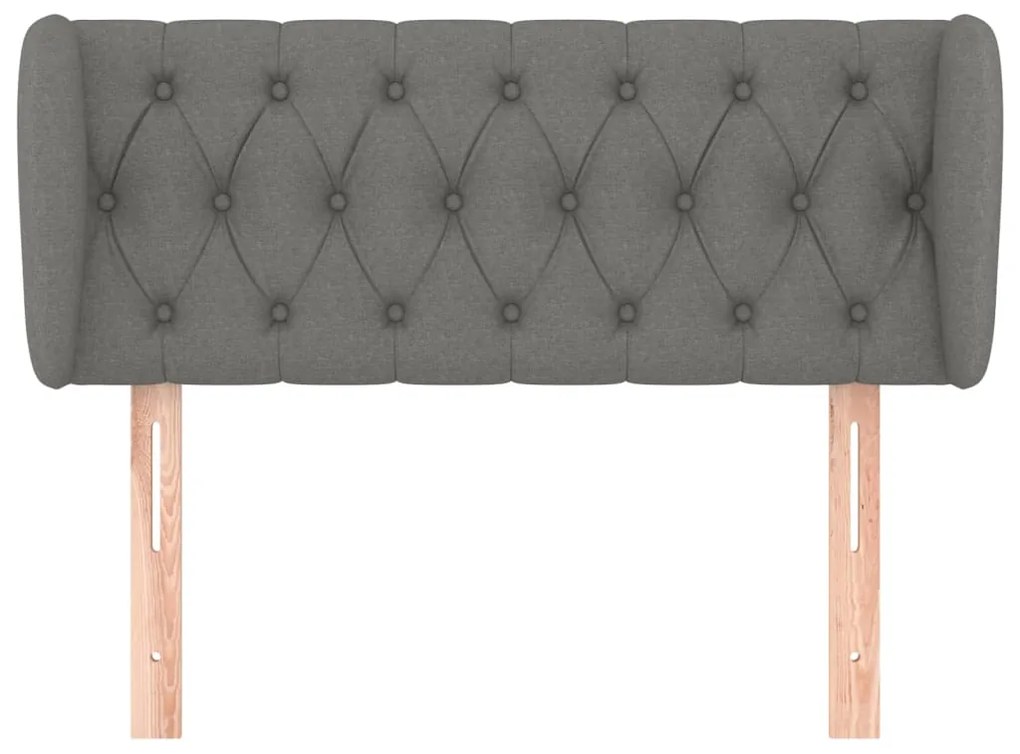 Κεφαλάρι με Πτερύγια Σκούρο Γκρι 103x23x78/88 εκ. Υφασμάτινο 3117471