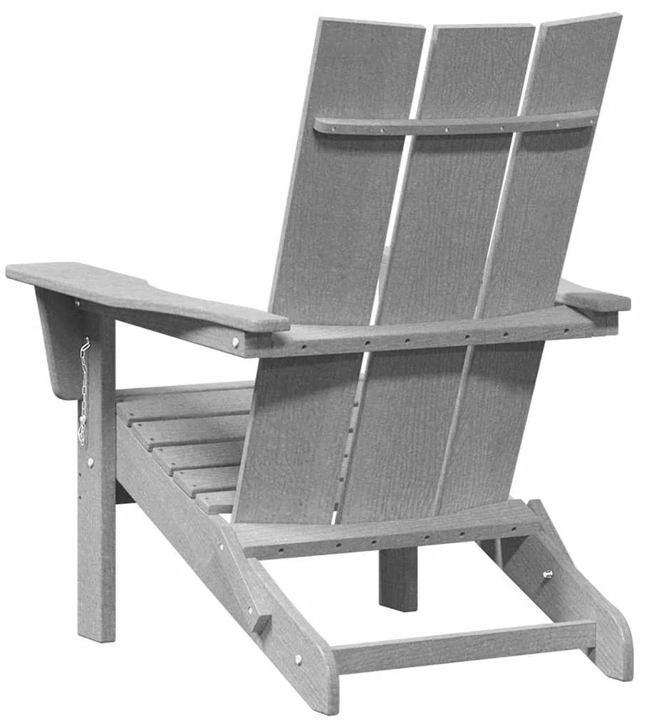 vidaXL Αναδιπλούμενη Καρέκλα Adirondack σε Ανοιχτό Γκρι, διαστάσεις 74,5x80,5x92 εκ. από HDPE.