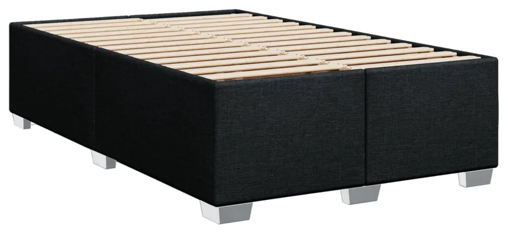 vidaXL Κρεβάτι Boxspring με Στρώμα Μαύρο 120x190 εκ. Υφασμάτινο