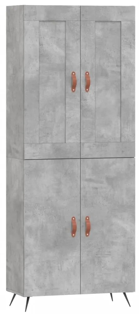 vidaXL Ντουλάπι Γκρι Σκυροδέματος 69,5x34x180 εκ. Επεξεργασμένο Ξύλο