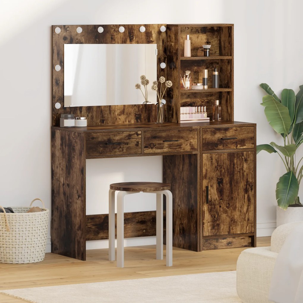 vidaXL Τραπέζι περιποίησης με συρτάρι 2 pcs Καφέ 78.5 x 41 x 135 εκ