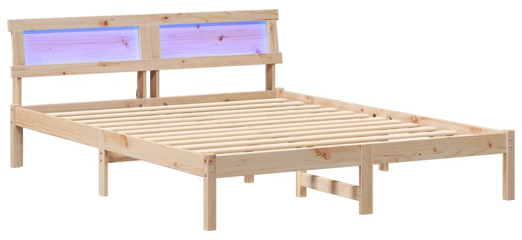 vidaXL Σκελετός Κρεβατιού Καφέ 140 x 200 cm Ξύλο πεύκου