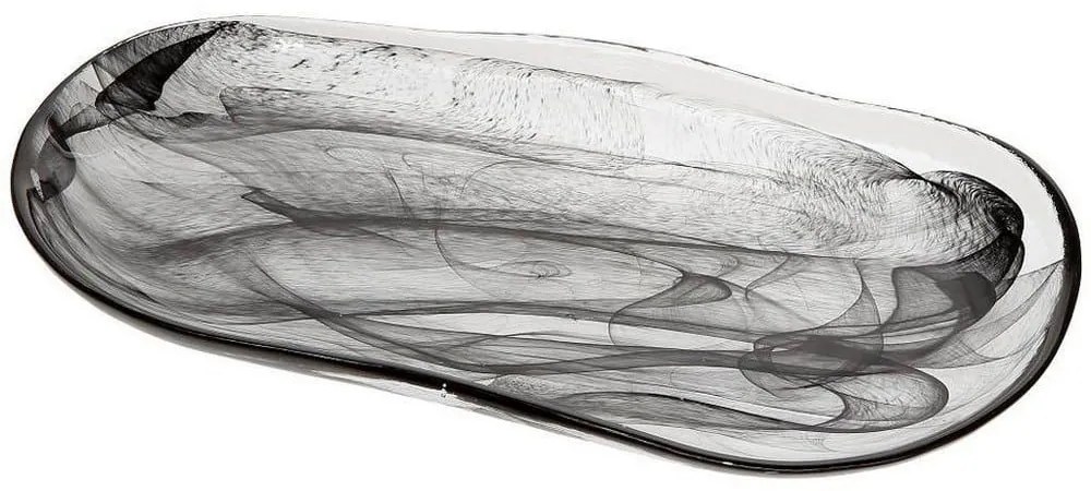 Πιατέλα Atlas Οβάλ Alabaster Hor1028K6 35Χ19cm Black Espiel Glass
