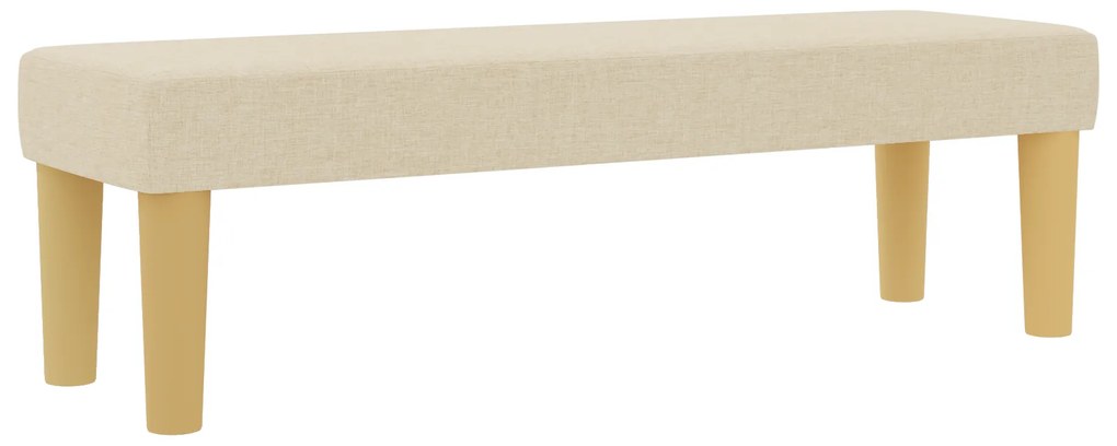 vidaXL Κρεβάτι Box Spring με Στρώμα & Παγκάκι Κρεμ 140x200 εκ. Ύφασμα