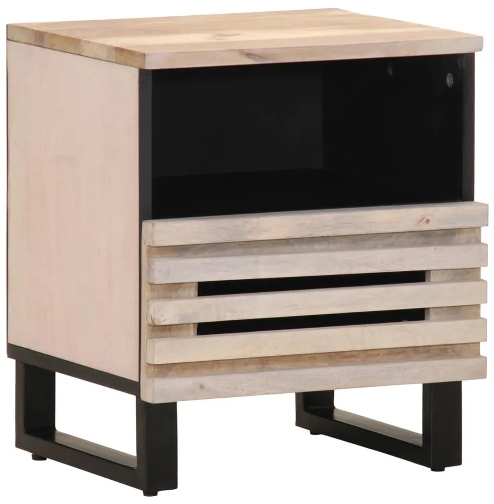 vidaXL Κομοδίνα 2 τεμ. 40x34x46 εκ. από Μασίφ Ξεβαμμένο Ξύλο Μάνγκο
