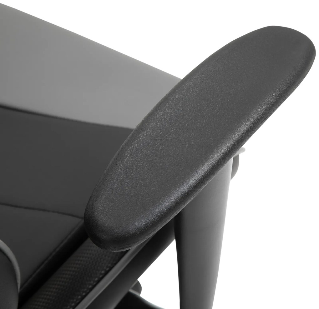 Vinsetto Εργονομική Καρέκλα Γραφείου, Καρέκλα Gaming, Περιστρεφόμενη Καρέκλα, Τεχνητό Δέρμα, Αφρός, Μαύρο, 67,5 x 74 x 126-136 cm