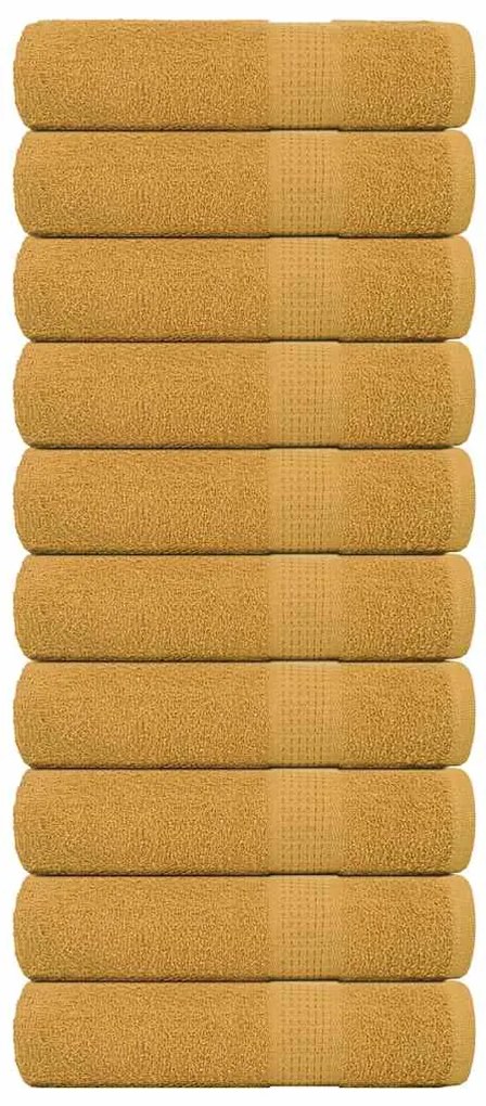 vidaXL Πετσέτες μπάνιου 10 Τεμ Χρυσή 100x150εκ. 360 γρ/μ² 100% Βαμβ.