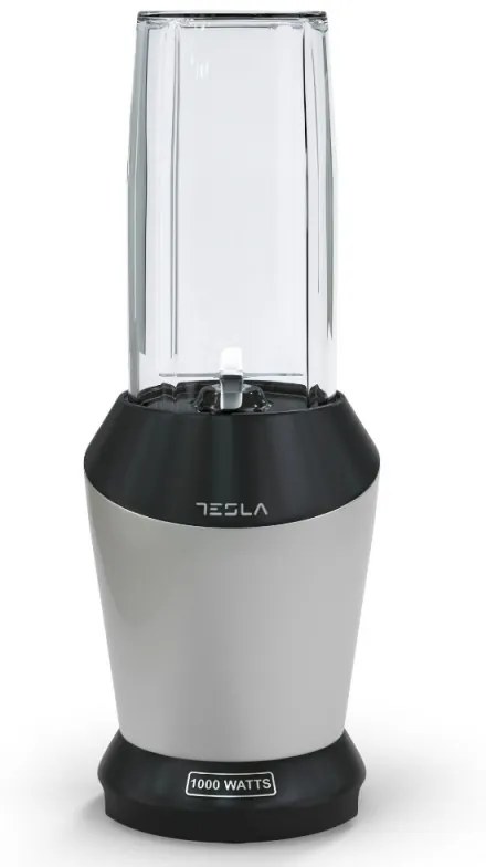 Nutri Μπλέντερ Tesla NB301BXA, 1000W, Χωρίς ΒΡΑ, 22000 Ταχύτητα περιστροφής (RPM), Αξεσουάρ, Γκρι/Μαύρο