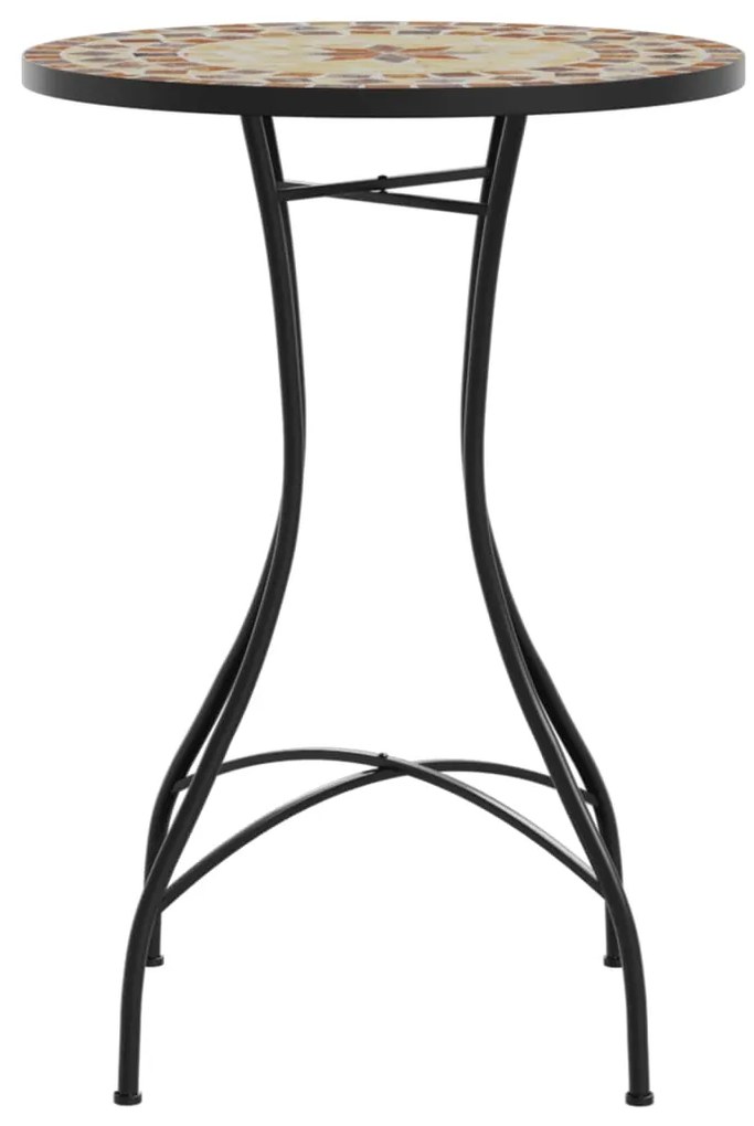 vidaXL Τραπέζι Bistro «Μωσαϊκό» Τερακότα/Λευκό Ø50x70 εκ. Κεραμικό
