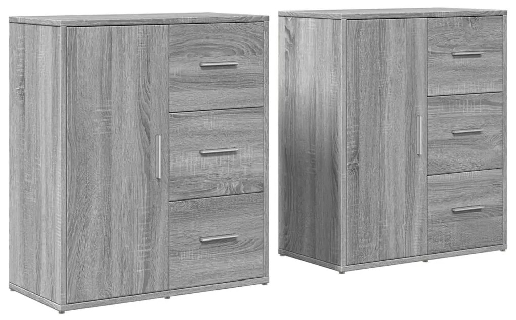 vidaXL Βοηθητικά Ντουλάπια 2 τεμ. Γκρι Sonoma 60x31x70 εκ. Επεξ. Ξύλο