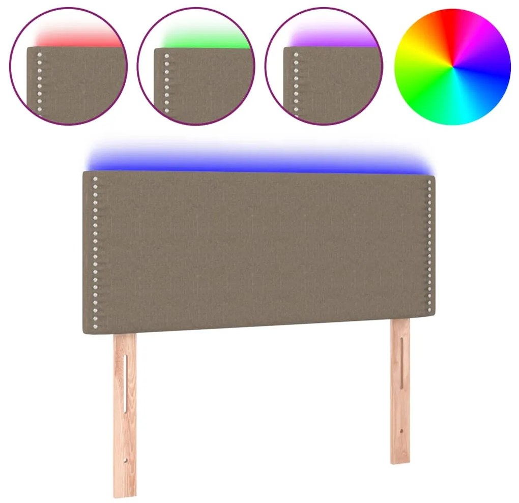 vidaXL Κεφαλάρι Κρεβατιού LED Taupe 90x5x78/88 εκ. Υφασμάτινο
