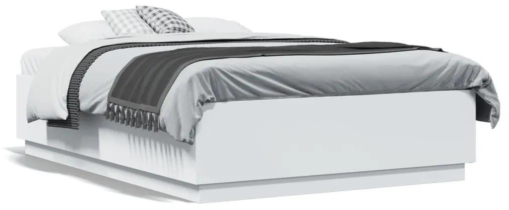 Πλαίσιο Κρεβατιού με LED Λευκό 120x190 εκ Επεξεργ. Ξύλο - Λευκό